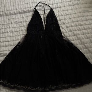 Fashion Nova Black Backless Dress